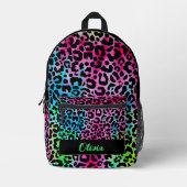 Stilvolle Leopard Texture Neon Feminine Bedruckter Rucksack (Vorderseite)