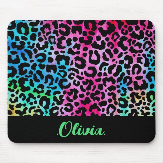 Stilvolle Leopard Texture Neon Feminine Mousepad (Vorne)