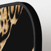 Stilvolle Leopard-Tierdrucke mit beliebigem Namen  Pickleball Schläger (Linke Seite)