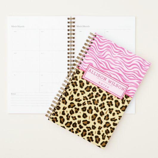 Stilvolle Leopard und rosa Zebra Print Planer (Anzeige)