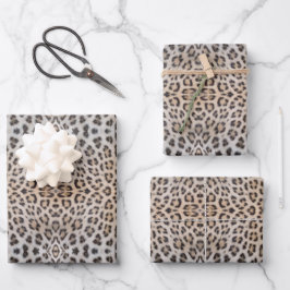 Stilvolle Leoparden-Hautfell-Muster chic Geschenkpapier Set