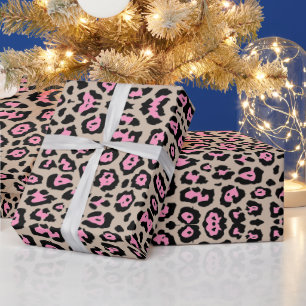 Stilvolle Leopardendrucke in beige bräunlich elega Geschenkpapier