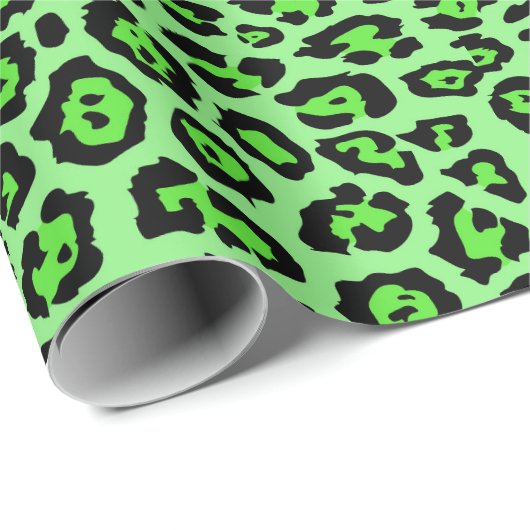Stilvolle Leopardendrucke in leuchtendem Neon Geschenkpapier (Rolleneckpunkt)