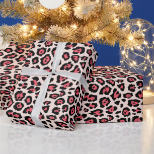 Stilvolle Leopardendrucke in Rosa Geschenkpapier