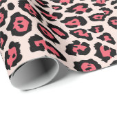 Stilvolle Leopardendrucke in Rosa Geschenkpapier (Rolleneckpunkt)
