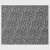 Stilvolle Leopardendrucke, schwarz, Holzkohle grau Geschenkpapier (Flach)