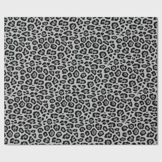Stilvolle Leopardendrucke, schwarz, Holzkohle grau Geschenkpapier (Flach)