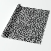 Stilvolle Leopardendrucke, schwarz, Holzkohle grau Geschenkpapier (Ungerollt)