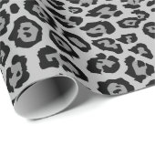 Stilvolle Leopardendrucke, schwarz, Holzkohle grau Geschenkpapier (Rolleneckpunkt)