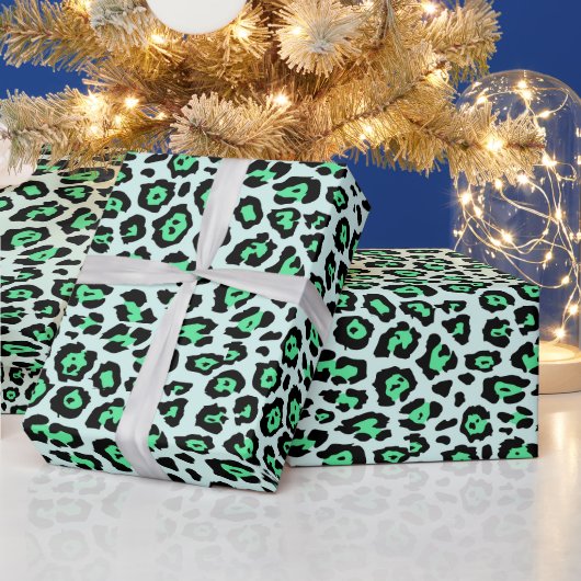 Stilvolle Leopardenmuster Aqua Fun Geschenkpapier (Feiertage)