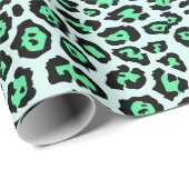 Stilvolle Leopardenmuster Aqua Fun Geschenkpapier (Rolleneckpunkt)