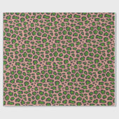 Stilvolle Leopardenmuster, grüner Lachs Geschenkpapier (Flach)