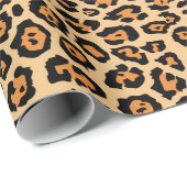 Stilvolle Leopardenmuster Orangenspass Geschenkpapier (Rolleneckpunkt)