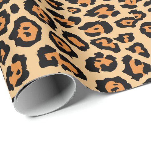 Stilvolle Leopardenmuster Orangenspass Geschenkpapier (Rolleneckpunkt)