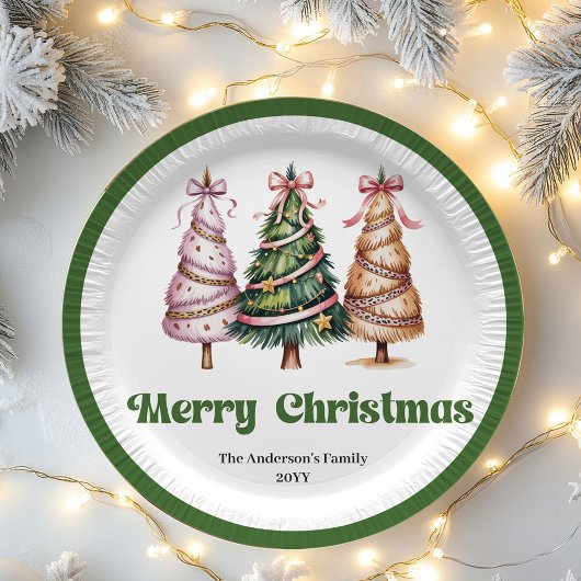 Stilvolle Leopardenprint-Christbaum-Papierplatten Pappteller