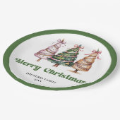 Stilvolle Leopardenprint-Christbaum-Papierplatten Pappteller (Schrägansicht)