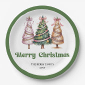 Stilvolle Leopardenprint-Christbaum-Papierplatten Pappteller (Vorderseite)