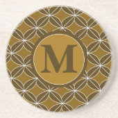Stilvolle Letter Brown Modern Geometric Pattern Getränkeuntersetzer (Vorne)