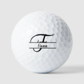 Stilvolle Letter F Monogram mit personalisierbarem Golfball (Vorderseite)