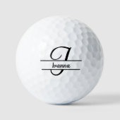 Stilvolle Letter-I-Monogramm mit personalisierbare Golfball (Vorderseite)