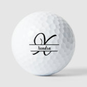 Stilvolle Letter X Monogram mit personalisierbarem Golfball (Vorderseite)