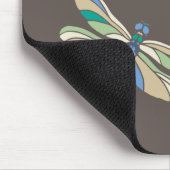 Stilvolle Libelle in Braun und Blau mit Namen Mousepad (Ecke)