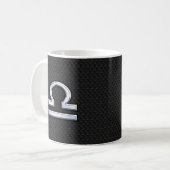 Stilvolle Libra Zodiac Sign Black Snake Skin Dekor Kaffeetasse (Vorderseite Links)