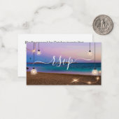 stilvolle Lichter Strand Sonnenuntergang tropische Mitteilungskarte (Vorderseite/Rückseite Beispiel)