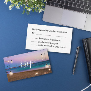 stilvolle Lichter Strand Sonnenuntergang tropische Mitteilungskarte