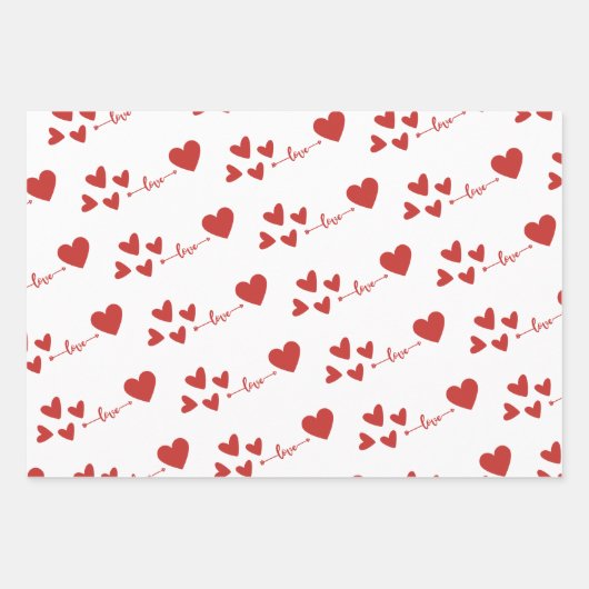 Stilvolle Liebe Geschenkpapier Set (Vorderseite)