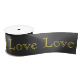 Stilvolle Liebe-Hochzeit in Gold Gray Satinband (Spule)