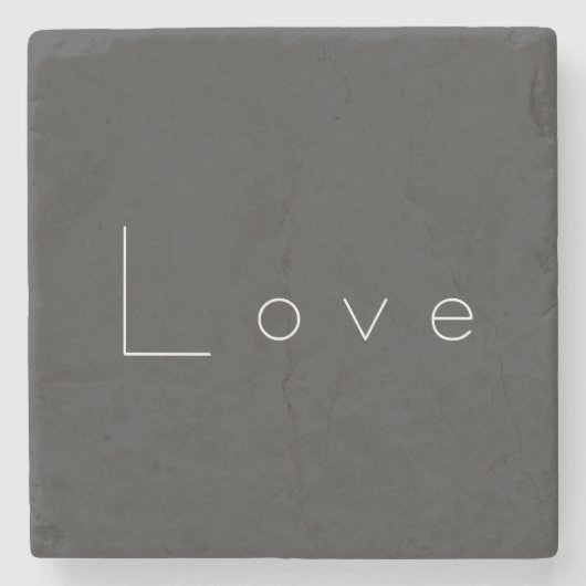 Stilvolle Liebe-Hochzeit in Grau Steinuntersetzer (Vorderseite)