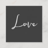 Stilvolle Liebe-Hochzeit mit grauem Hintergrund Begleitkarte (Vorderseite)