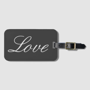 Stilvolle Liebe-Hochzeit mit grauem Hintergrund Gepäckanhänger