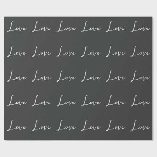 Stilvolle Liebe-Hochzeit mit grauem Hintergrund Geschenkpapier (Flach)