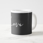 Stilvolle Liebe-Hochzeit mit grauem Hintergrund Jumbo-Tasse (Vorderseite Rechts)