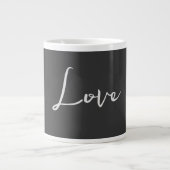 Stilvolle Liebe-Hochzeit mit grauem Hintergrund Jumbo-Tasse (Vorderseite)