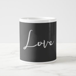 Stilvolle Liebe-Hochzeit mit grauem Hintergrund Jumbo-Tasse