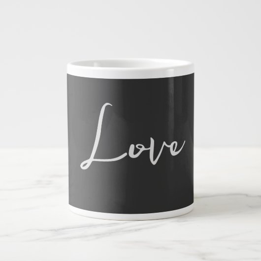 Stilvolle Liebe-Hochzeit mit grauem Hintergrund Jumbo-Tasse (Vorderseite)