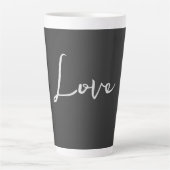 Stilvolle Liebe-Hochzeit mit grauem Hintergrund Milchtasse (Vorderseite)