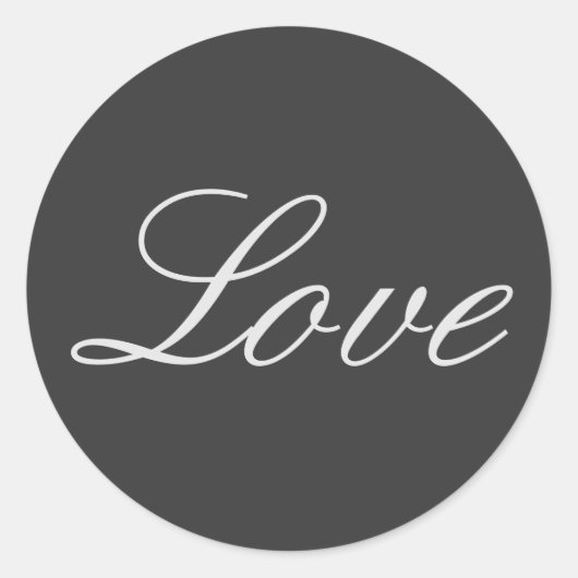 Stilvolle Liebe-Hochzeit mit grauem Hintergrund Runder Aufkleber (Vorderseite)