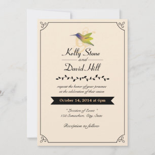 Stilvolle Liebe Hummingbird Wedding Einladungen