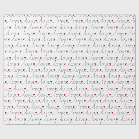 Stilvolle Liebe mit Herz-Muster Geschenkpapier (Flach)