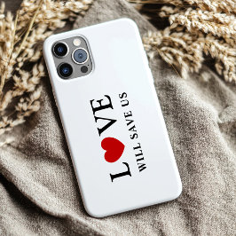 Stilvolle Liebe Rette uns Slogan iPhone 13 Mini Hülle