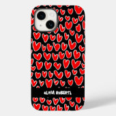 Stilvolle Lieben Red Hearts Muster Personalisiert Case-Mate iPhone Hülle (Rückseite)