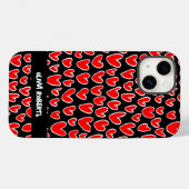 Stilvolle Lieben Red Hearts Muster Personalisiert Case-Mate iPhone Hülle (Rückseite (Horizontal))