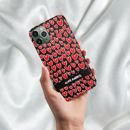 Stilvolle Lieben Red Hearts Muster Personalisiert Case-Mate iPhone 14 Hülle