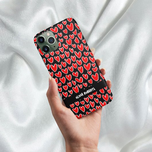 Stilvolle Lieben Red Hearts Muster Personalisiert Case-Mate iPhone Hülle