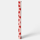 Stilvolle Liebhaber Rotes Herzmuster auf Rosa Samsung Galaxy Hülle (Linke Seite)