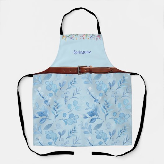 Stilvolle Light Blue Spring Schürze (Vorderseite)
